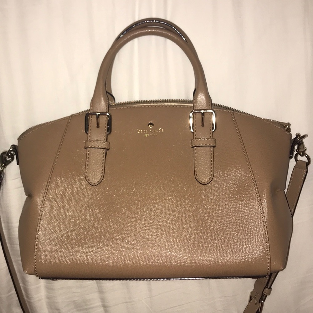 Tan Kate Spade mid size purse